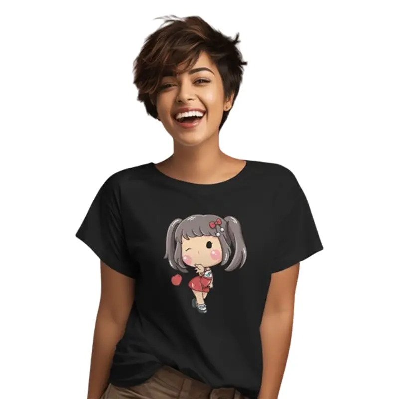 Cotton Fabric Cartoon Print T-shirt